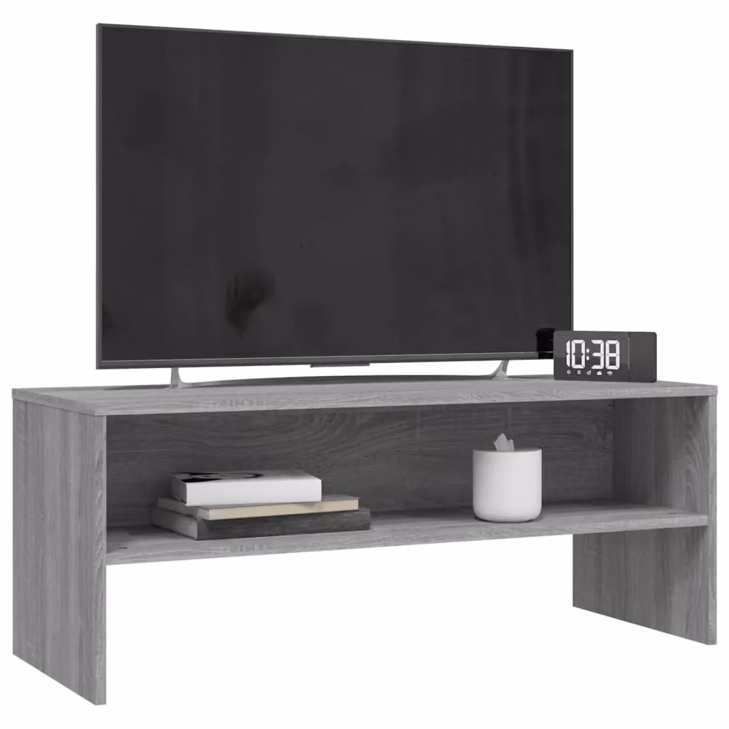 Berkfield Home Grey Sonoma TV Cabinet in Engineered Wood W/D/H: 100 x 40 x 40 cm – 3