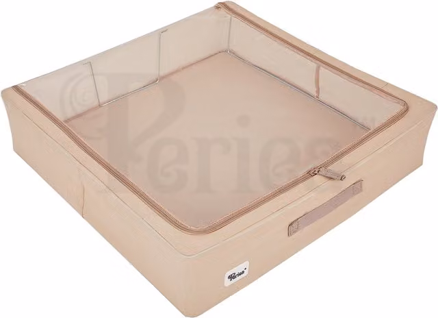 Periea Foldable Underbed Storage Box with Metal Frame in Brown or Beige, 50l