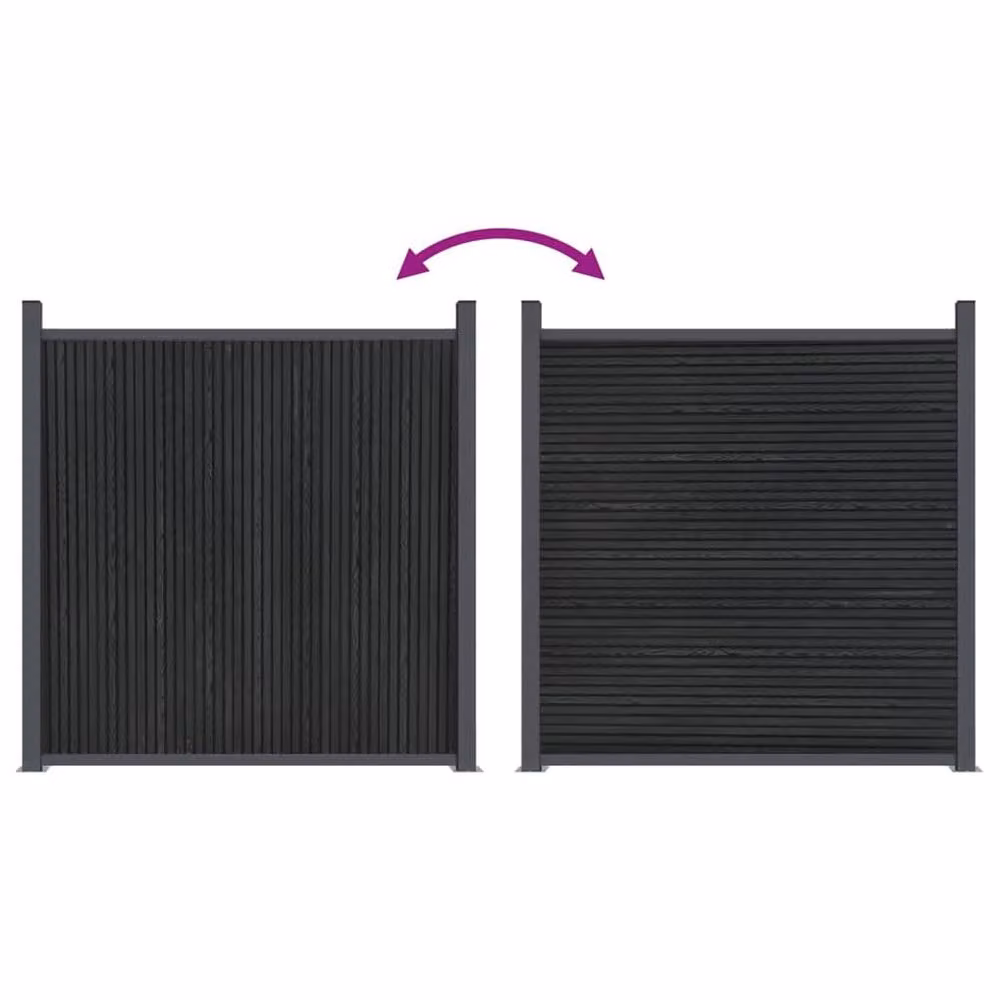 Berkfield Home Grey WPC and Aluminium Fence Panel, H: 186 cm, W: 173.7 cm – 4