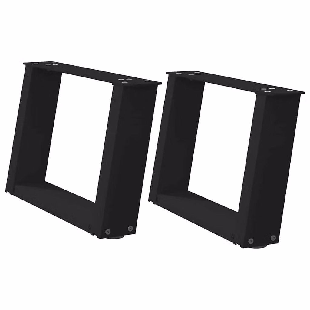 Berkfield Home U-Shaped Steel Coffee Table Legs, Black, 2 Pieces, H: 50 cm x W: 30-31 cm – 2