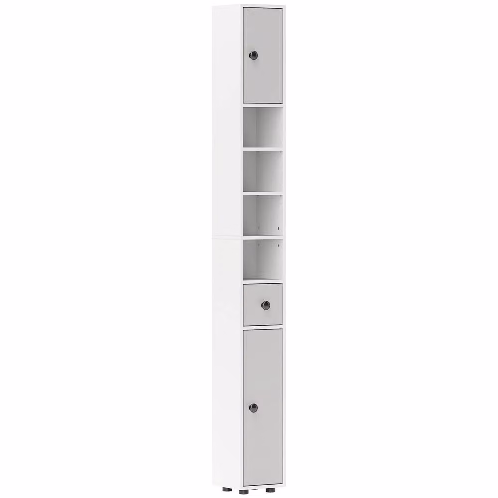 Wyld Haus Pabaha Tall Slim Bathroom Storage Cabinet, Light Grey, H 180 x W 20 x D 20 cm – 2