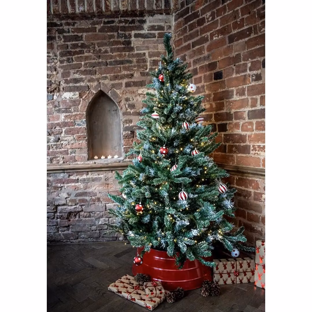 Ivyline Metal Christmas Tree Skirt Red, W: 67 cm, D: 67 cm, H: 25 cm – 5