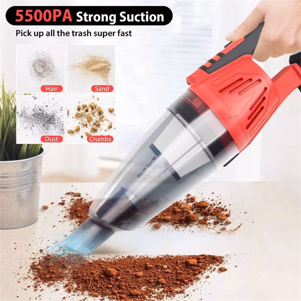 EONLION 2-in-1 Handheld Battery Vacuum Cleaner in Red – 3