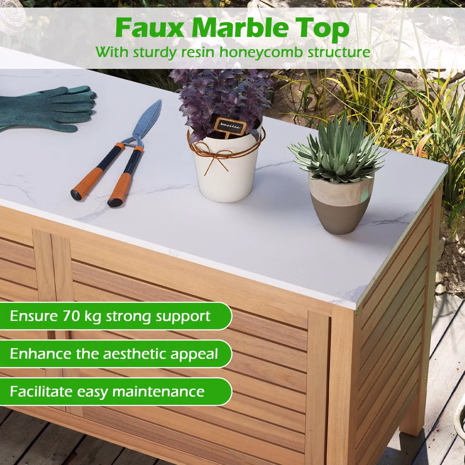 Costway 2-Door Acacia Wood Patio Storage Cabinet in Natural – 7