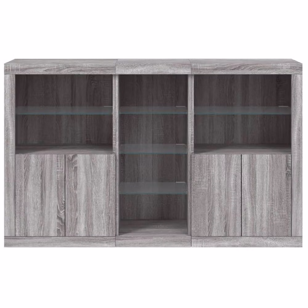 Berkfield Home Modern Grey Sonoma Sideboard with Integrated LED Lights, W: 162 cm, D: 37 cm, H: 100 cm – 6