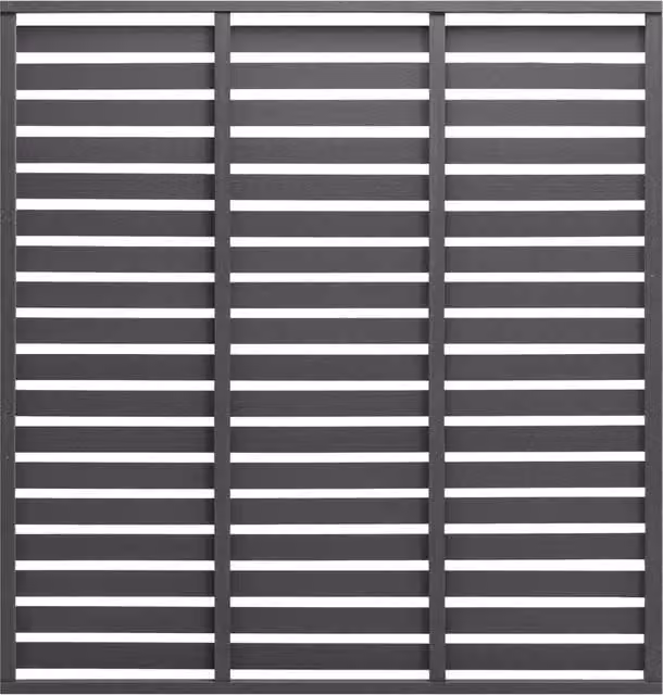 Berkfield Home Grey WPC Rectangular Semi-Transparent Fence Panel W/H: 180 x 180 cm – 1