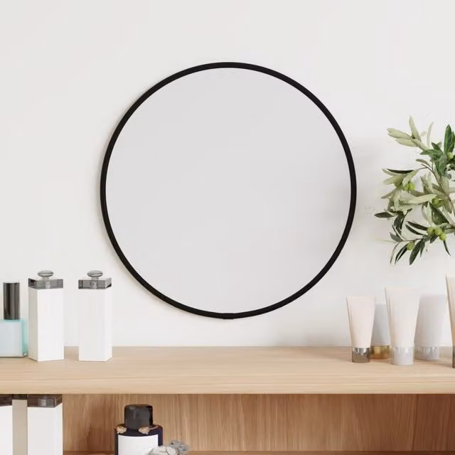Berkfield Home Round Wall Mirror in Black, Diameter: 30 cm – 1