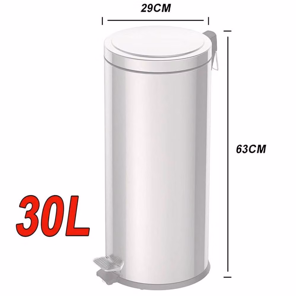 EONLION 30 Litre Stainless Steel Foot Pedal Bin in Silver – 2