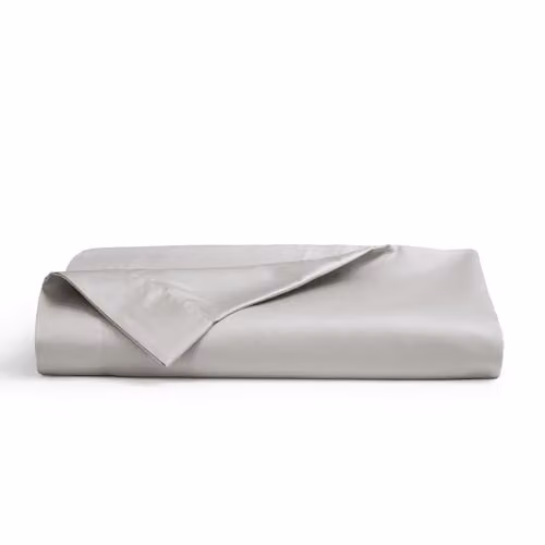 Christy Single Flat Bed Sheets in Silver Grey, 400TC Luxury 100% Cotton Mako Satin – 2