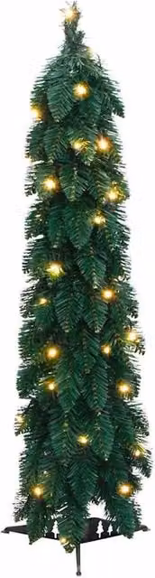 Berkfield Home Beautiful Green Artificial Pre-lit Tabletop Christmas Tree with 45 LEDs, Height: 90 cm – 1