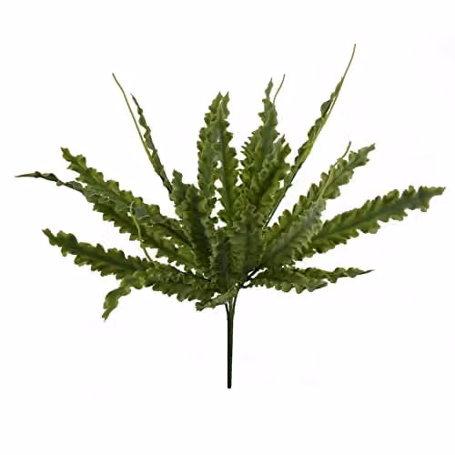 Leaf Design Artificial Crocodile Fern Plant in Green, 40cm – 1