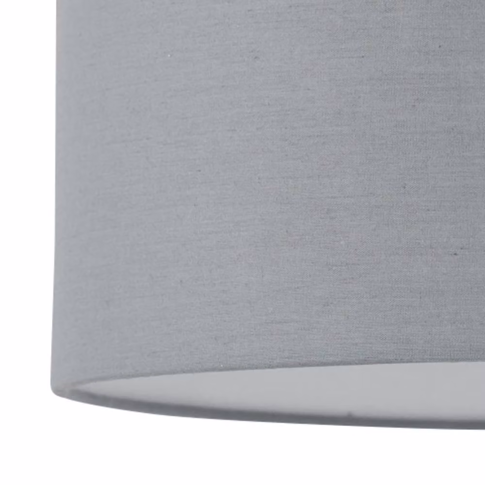 First Choice Lighting Chrome Arched Table Lamp with Grey Fabric Shade – 2