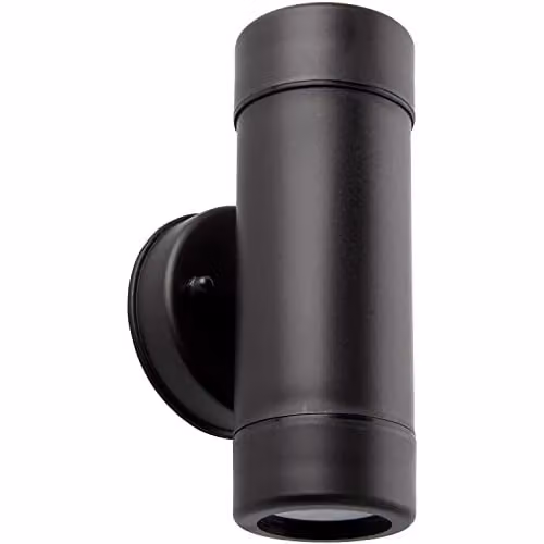 Loops Up & Down Twin Outdoor Wall Downlight, Black, IP44 Rated, Dimmable GU10 LED