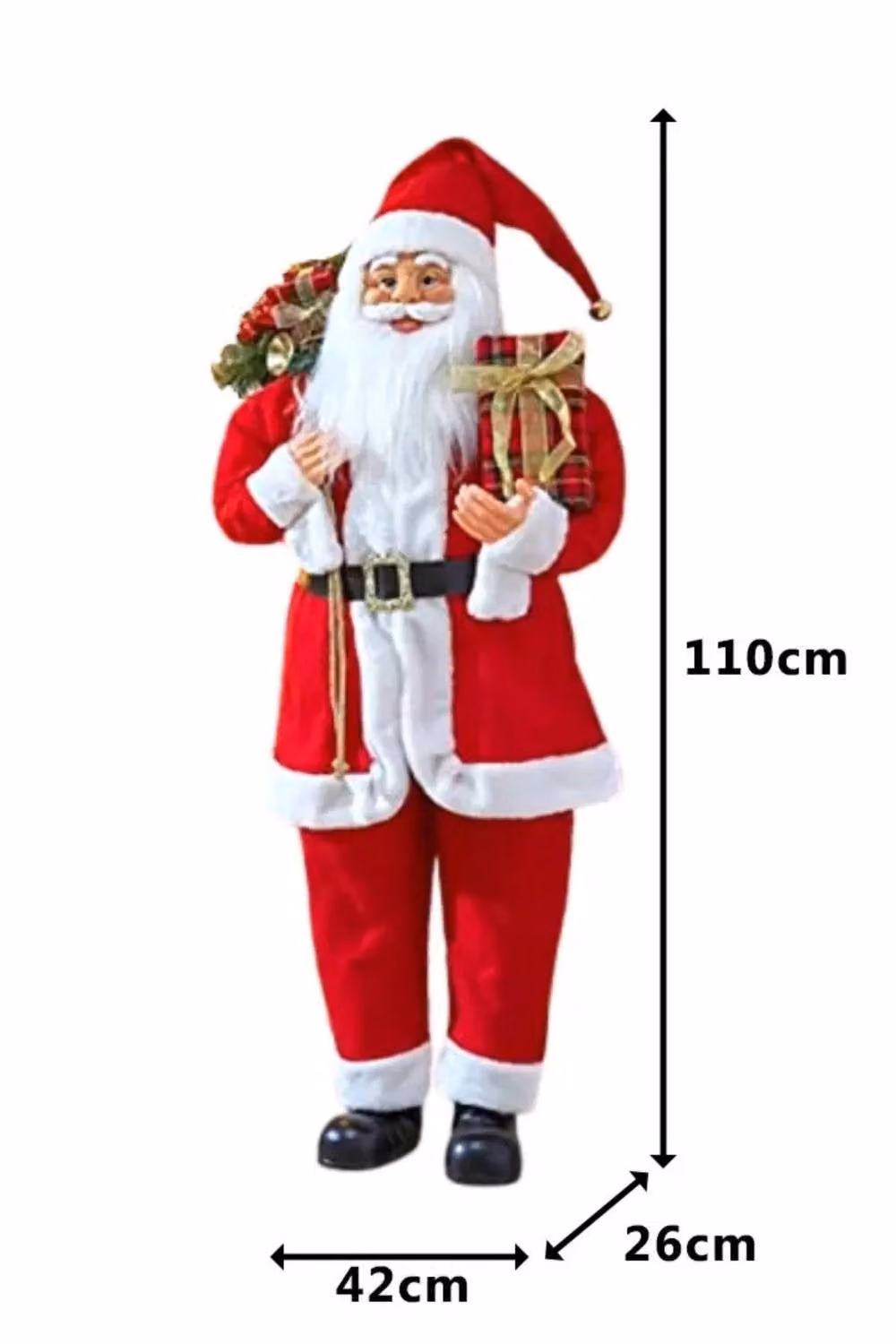 Marco Paul Red and White Santa Claus Freestanding Christmas Figure Decoration, Height: 110 cm – 2