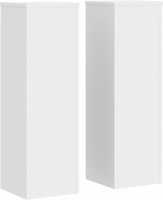 Berkfield Home Set of 2 White Modern Wall Mounted Plant Stands, W/D/H: 25 x 25 x 80 cm