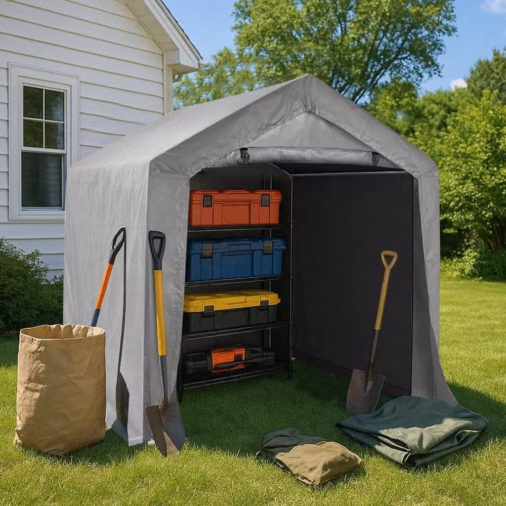 Kelvenix Grey Pent Garden Shed Storage Shelter and Bicycle Tent – 3