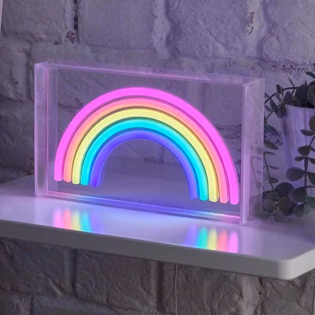 Marco Paul RGB Neon LED Rainbow Arc Tabletop Night Light in Multicolour and Transparent