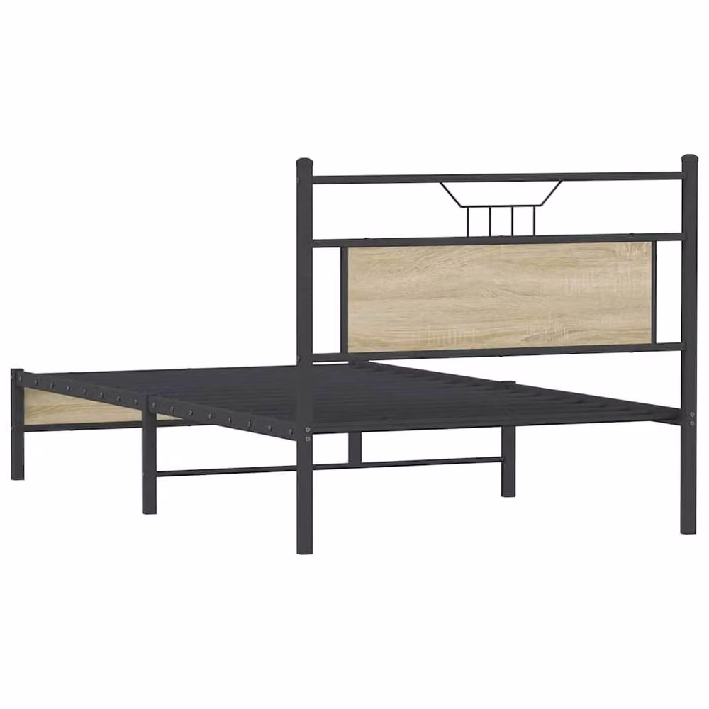 Berkfield Home Decorative Bed Frame in Sonoma Oak and Brown with Drawers, W/D/H: 100 x 200 cm – 4