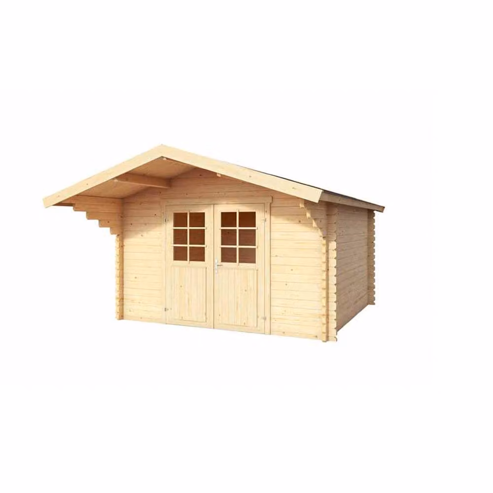 Lasita Maja Ltd Viljandi 34 Log Cabin Garden Room and Home Office in Beige, W: 445 cm, D: 339.7 cm, H: 245.1 cm – 2
