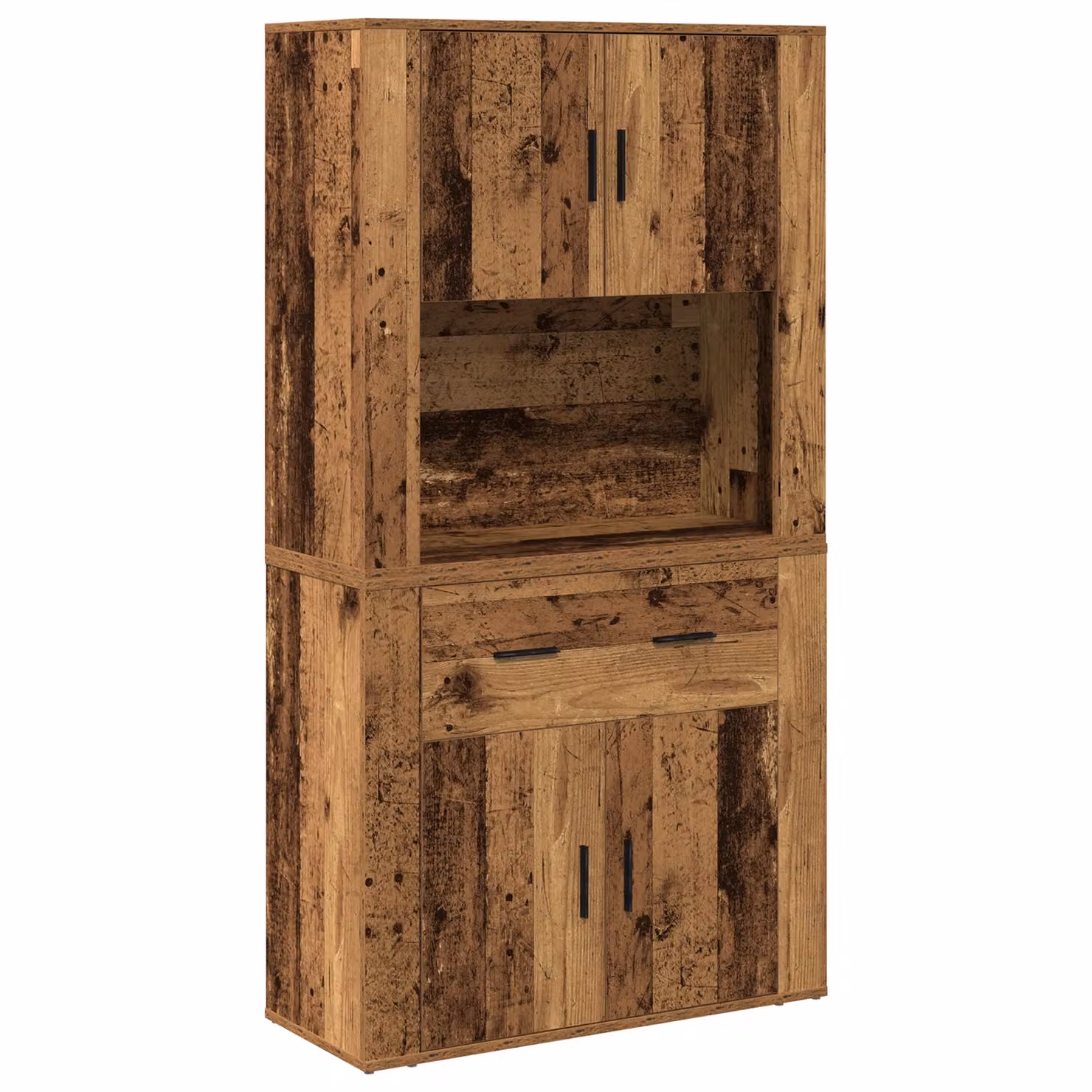 Berkfield Home Old Wood Highboard in Brown, W/D/H: 80 x 33 x 150 cm – 2