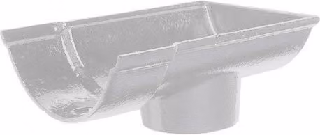 Hargreaves Premier Cast Iron Beaded Half Round Gutter Stopend Outlet Socketed for 100mm Downpipe, 150mm, Primed White