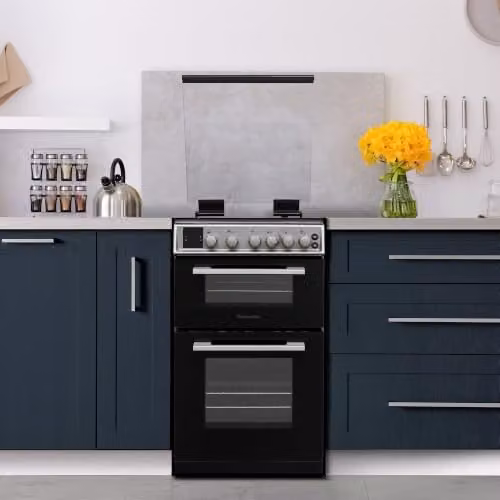 Montpellier MDOG50LS Freestanding 4 Zone Gas Cooker with Grill and Catalytic Cleaning, Silver or Black, W/D/H: 60.0 x 50.0 x 90.0 cm – 2