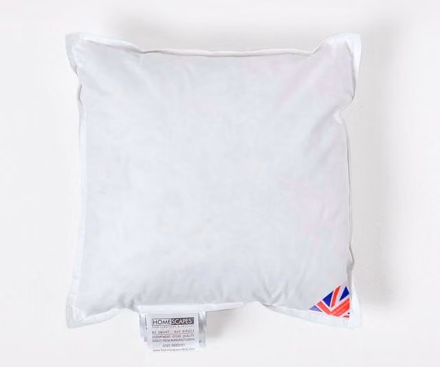 Homescapes White Duck Feather and Down Cushion Pad Inserts, W/D/H: 50 x 35 cm