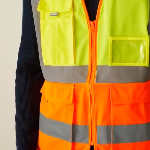 Regatta Men's Hi-Vis Executive Vest in Yellow and Orange, Size: XXXL – 5