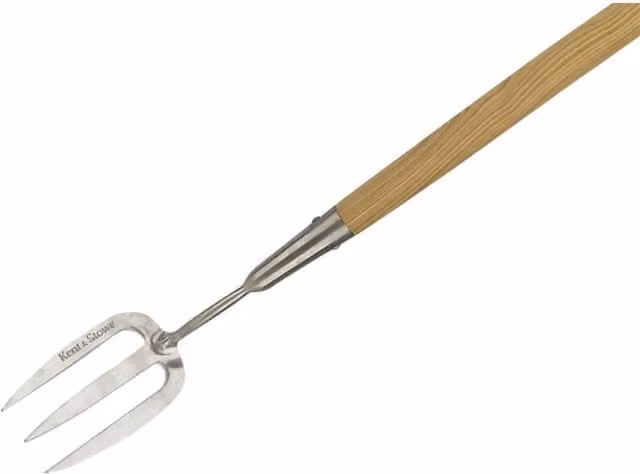 Kent & Stowe Long Handled Fork with Wood and Silver Finish