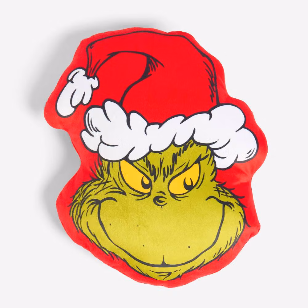 OHS Grinch Christmas Plush Scatter Cushion in Green and Red – 3