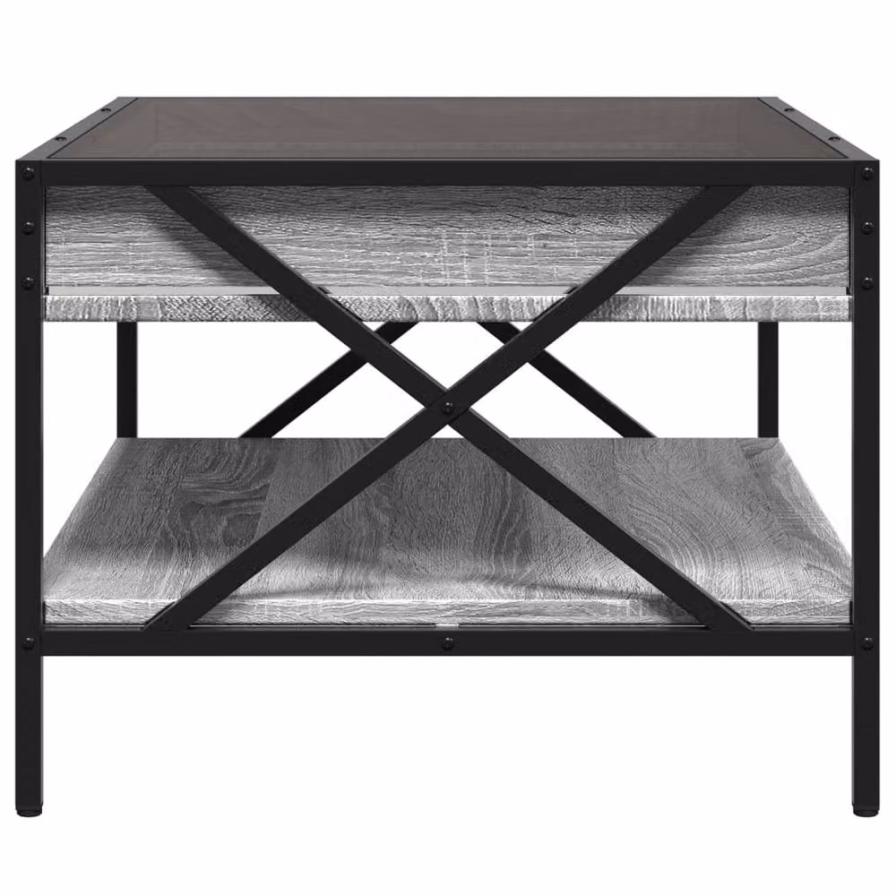 Berkfield Home Infinity LED Decorative Coffee Table in Grey Sonoma, W: 70 cm, D: 50 cm, H: 38 cm – 4