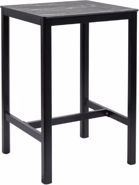 netfurniture Sterling Marble Poseur Table in Black with Troy Table Base, W/D: 69 x 69 cm – 1
