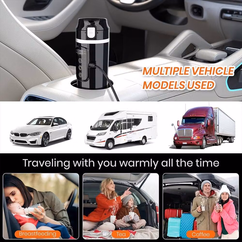 Havendro Electric Car Heating Cup with Smart Touch Screen, 400ml, Black – 5