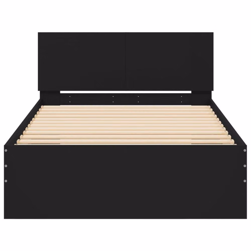 Berkfield Home Bed Frame with Headboard in Black, W/D/H: 100 x 200 cm – 4
