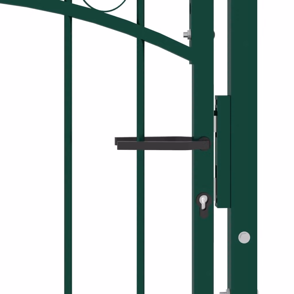 Berkfield Home Green Steel Spiked Swing Fence Gate, W/H: 100 x 100 cm – 3