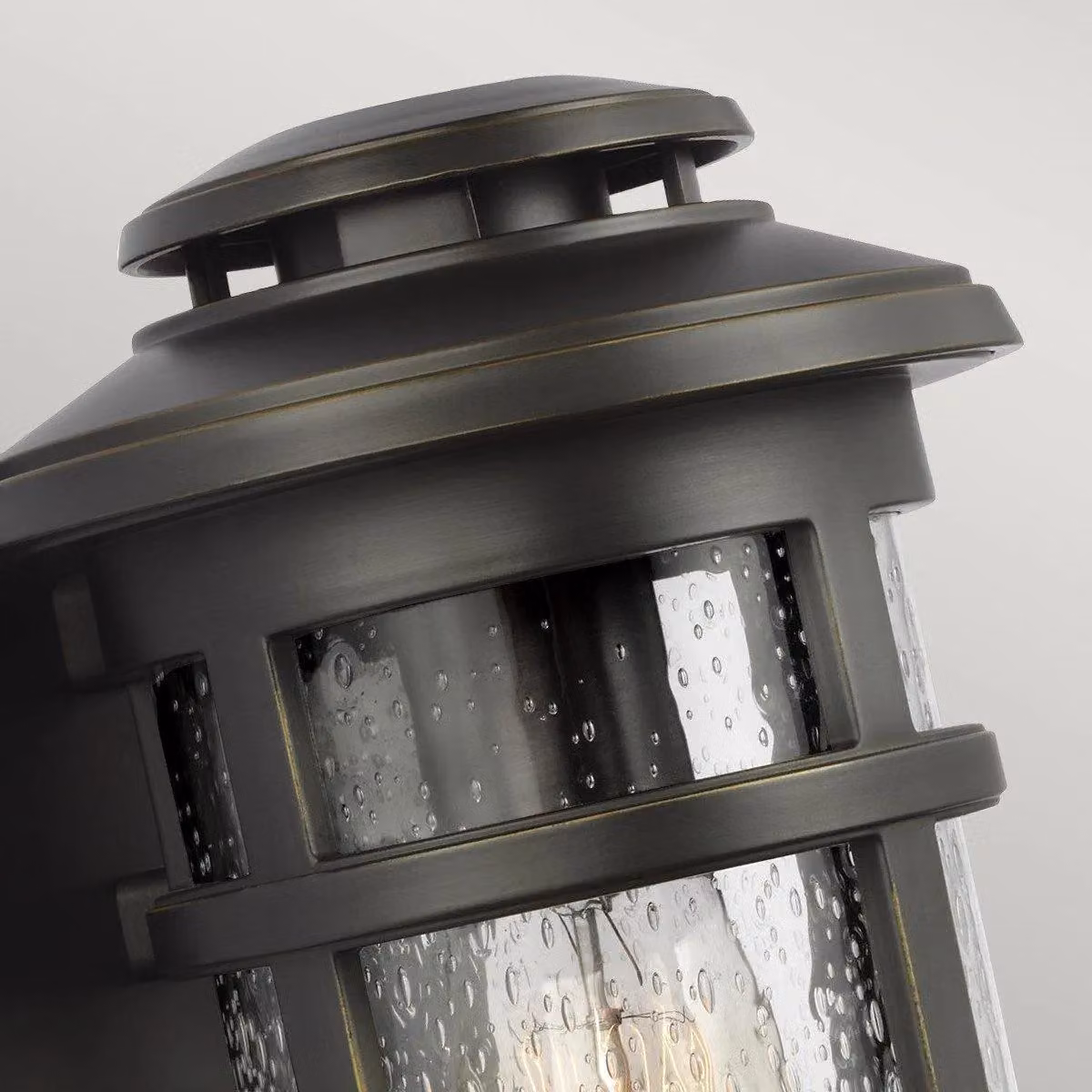 Netlighting Newport Outdoor 1 Light Wall Lantern in Antique Bronze and Brown, IP44, E27 – 2