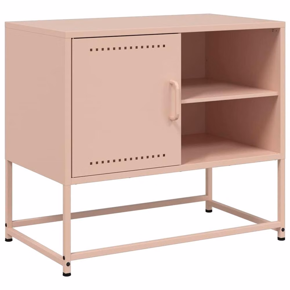 Berkfield Home Modern Pink Metal TV Cabinet W: 68 cm, D: 39 cm, H: 60.5 cm – 3