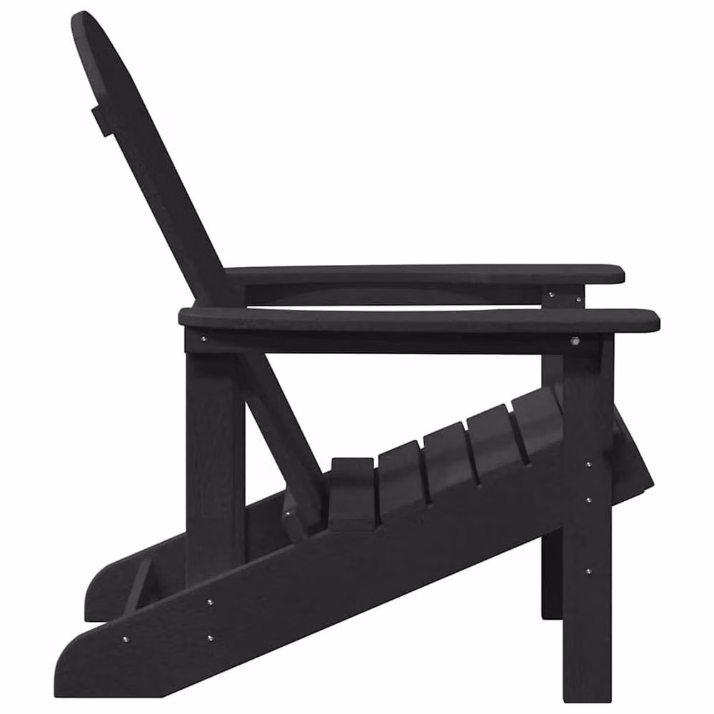 Berkfield Home Adirondack Chair in Black HDPE, W/D/H: 74 x 82 x 91 cm – 4