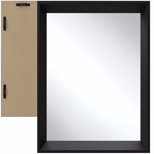 tectake Minimalist Rectangular Wall Mirror in Black, W/H: 50 x 70 cm