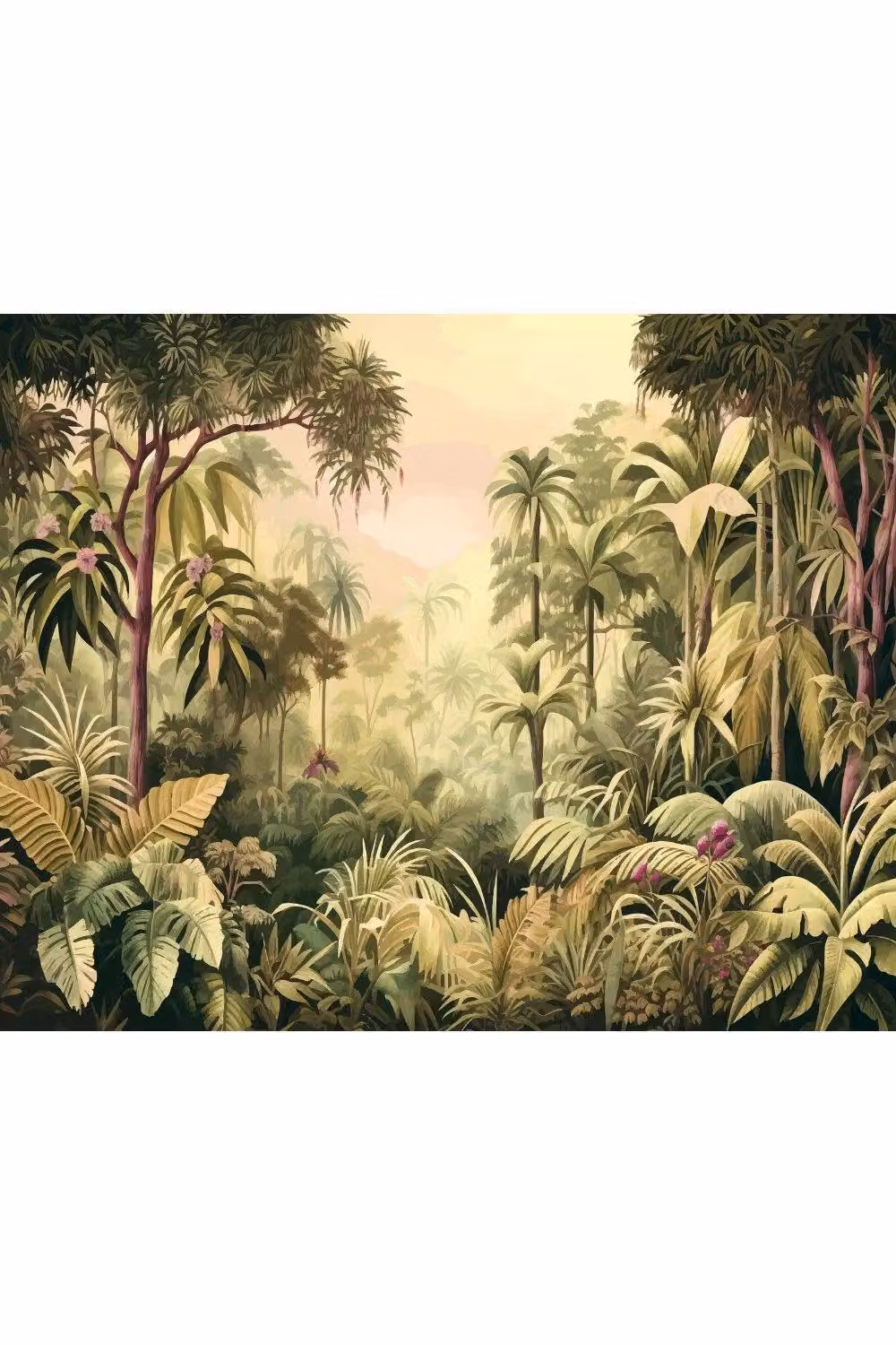 Origin Murals Jungle Trees Wall Mural in Olive Green, W: 300 cm, H: 240 cm – 2