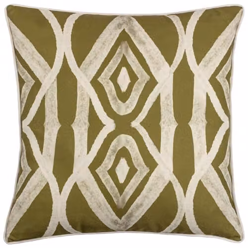 Riva Home Wylder Tropics Cape Ikat Reversible Square Cushion, Green, W/D/H: 50 x 50 x 50 cm