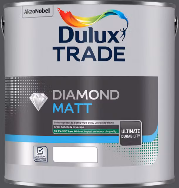 Dulux Diamond Matt Dispersion Paint in Grey, 2.5 l