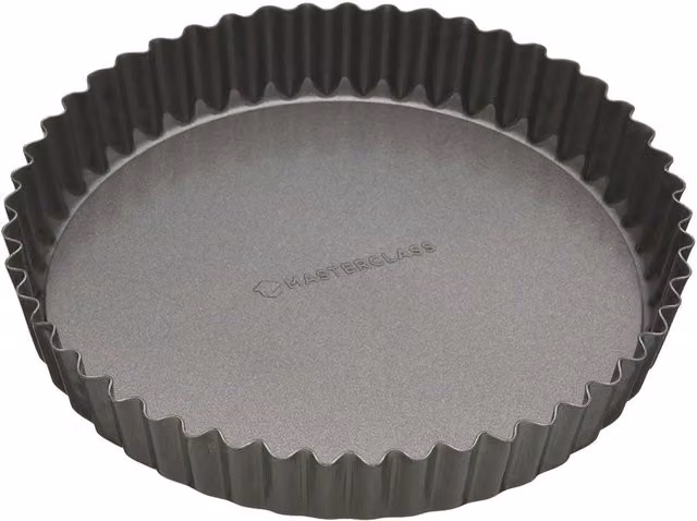 MasterClass Non-Stick Round Loose Base Fluted Tart Tin, 20cm, Grey – 2