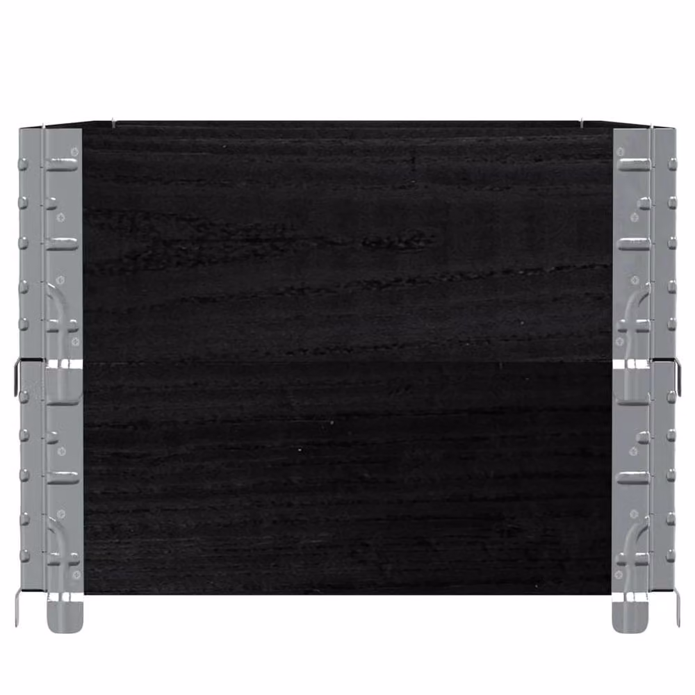 Berkfield Home Garden Black Wooden Raised Bed Planter with Galvanised Steel – 3