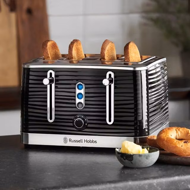 Russell Hobbs Inspire 4 Slice Toaster in Black