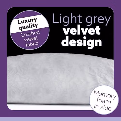 Aamira J Shaped Memory Foam Pregnancy Maternity Pillow with Velvet Cover, Grey, W/D/H: 140 x 70 x 20 cm – 5