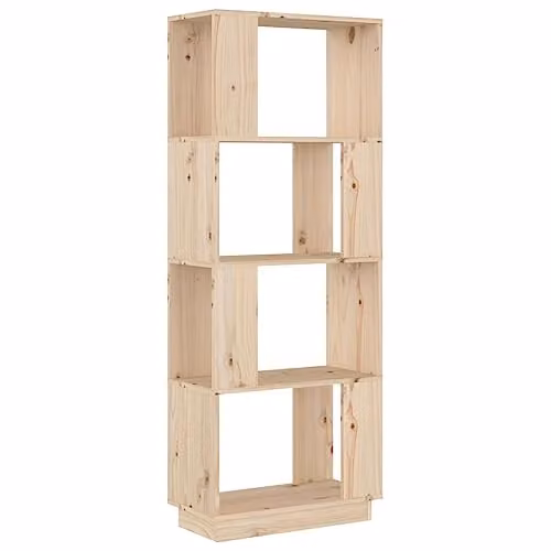 vidaXL Solid Wood Pine Book Cabinet and Room Divider in Brown/Beige, W/D/H: 51 x 25 x 132 cm – 1