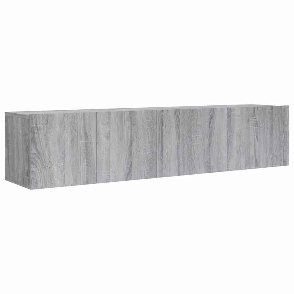 Berkfield Home Modern 2 Piece Wall Mounted TV Cabinet Set in Grey Sonoma MDF – 2