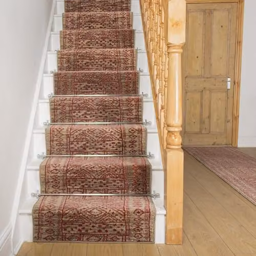runrug Afrikans Stair Runner Carpet in Red, W: 70 cm, L: 480 cm – 1