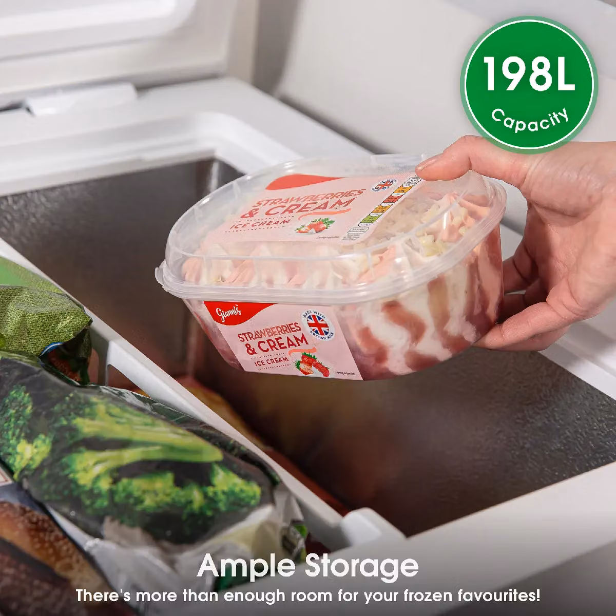 Abode 198L Freestanding Chest Freezer in White – 3